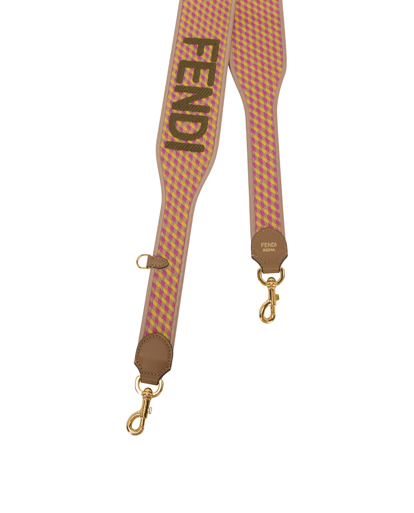 Fendi Shoulder Strap, &pound;250, Accessories, Pink/Tan/Yellow, Canvas, Other view